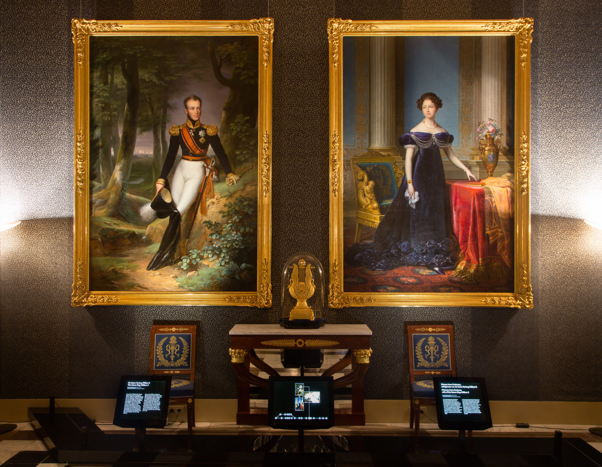 Royal portraits at the Dam Palace in Amsterdam